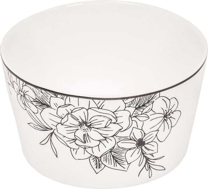 Housevitamin Schaal Les Fleurs Newbone China 9x9x5cm Zwart/Wit