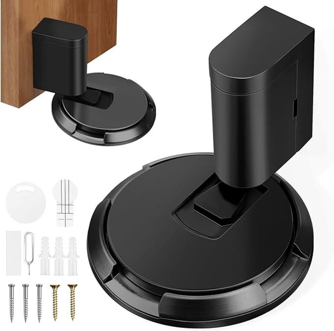 Magnetische deurstopper, verstelbaar, zelfklevend, 3 m, zwart