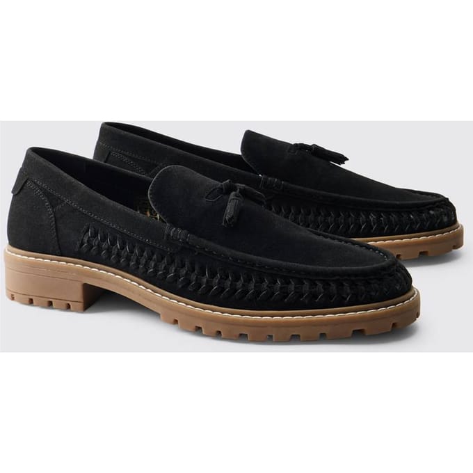 Loafer Met Imitatiesuède Weefsel En Track-zool | Black | Size 43