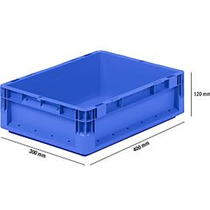 Lichte Eurobox ELB 4120, van PP, inhoud 10,9 l, zonder deksel, blauw