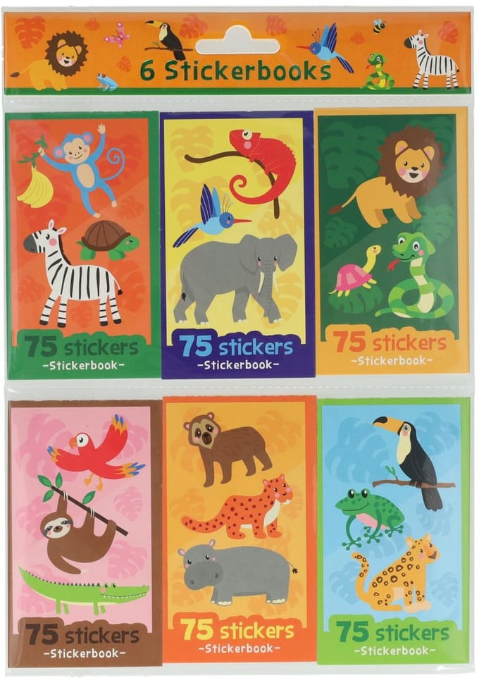 Sticker Uitdeelboekjes Wilde Dieren, 6st.