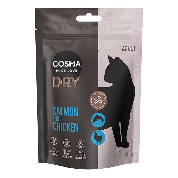 80g Cosma Katten Droogvoer Zalm & Kip
