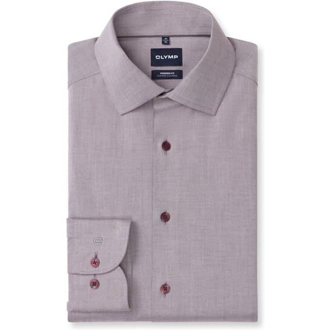OLYMP Luxor 24/Seven Overhemd, Modern Fit, Global Kent, Chianti