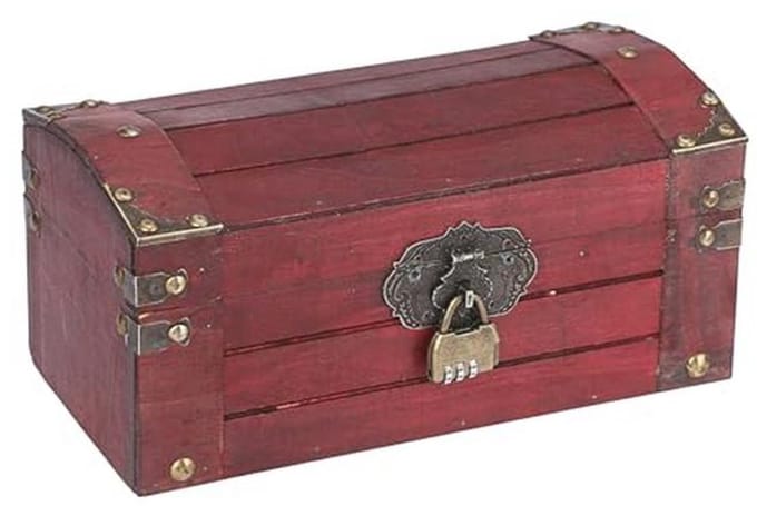 Vintage schatkist met combinatieslot voor kindergeschenken
