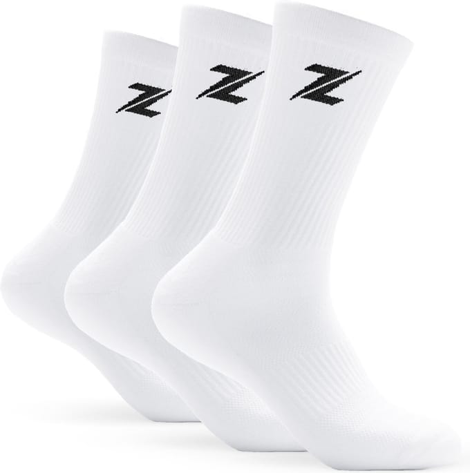 ZEUZ Sokken 3-Pack - Sportsokken Heren & Dames - Wit - Medium