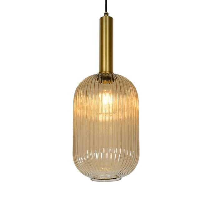 Lucide MALOTO - Hanglamp - Ø 20 cm - 1xE27 - Amber