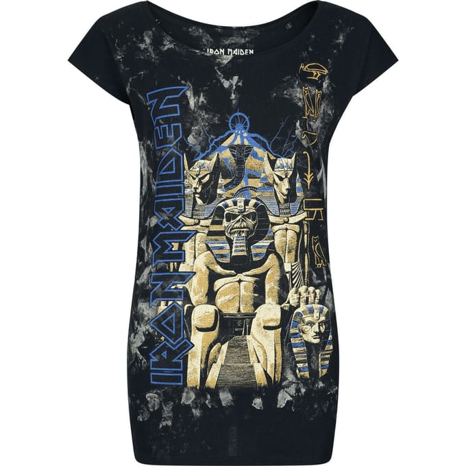 Iron Maiden T-shirt - Powerslave - L tot XXL - voor Vrouwen - charcoal