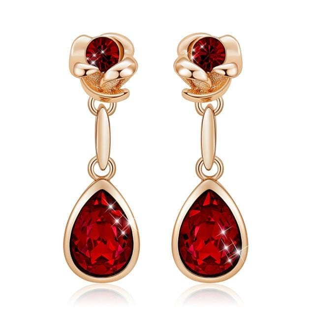 Boucles d'oreilles Explosions Rose Boucles d'oreilles Sont Faites De Cristal Boucles d'oreilles Or Rose beige