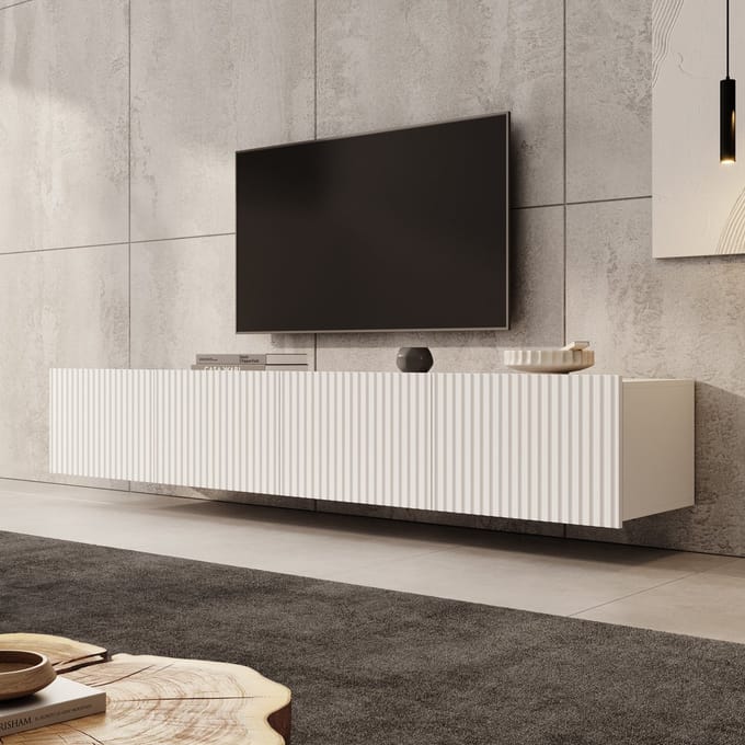 Meubella - TV-Meubel Kenderes - Wit - 200 cm