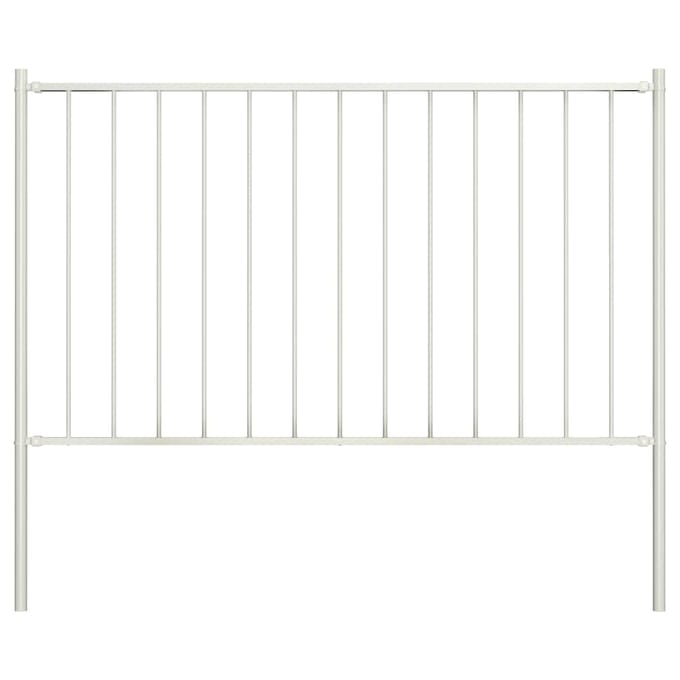 vidaXL - Schuttingpaneel - Woerden - met - stalen - palen - 1,7x1 - m - wit