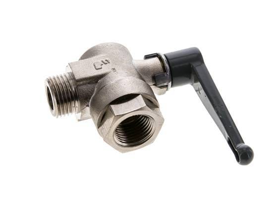 Buiten x binnendraad G/G 1/2 inch 2-Weg Haakse Kogelkraan Messing - BL2BN-MAN-MF-012