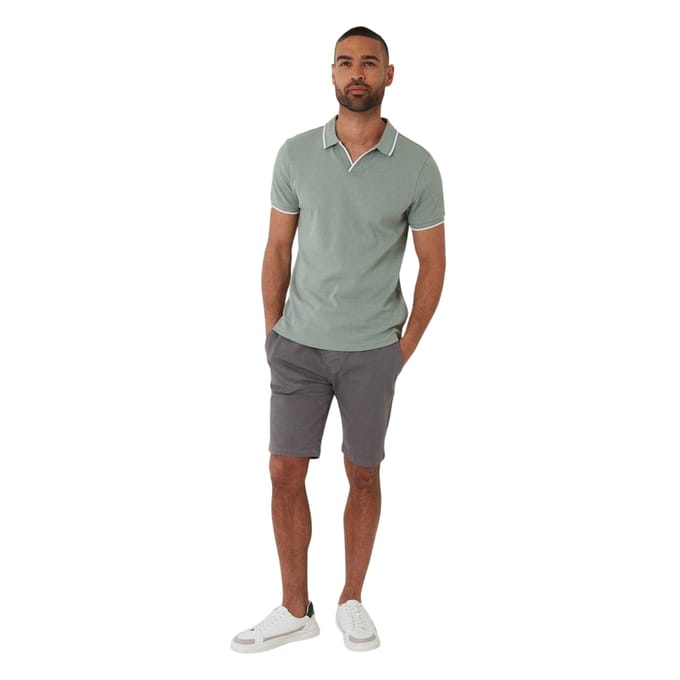 Threadbare Polo met kraag voor heren (Salie)