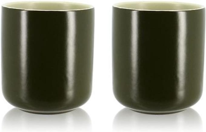 OGO set van 2 aarden theetassen/mokken - 27cl - Kaki