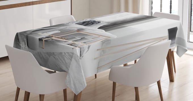 ABAKUHAUS Tafelkleed 140x200 – Satijn, Wit, Wasbaar, Duurzaam
