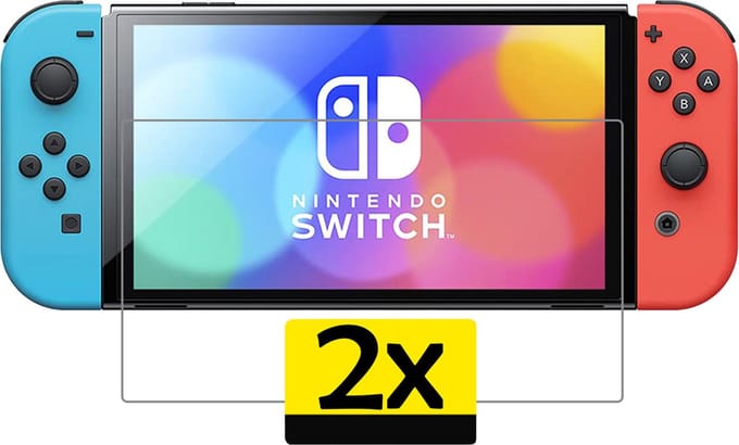 Screenprotector - Geschikt voor Nintendo Switch OLED - Screenprotector Gehard Glas Beschermglas - 2 Stuks