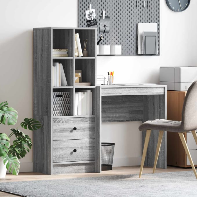 vidaXL - Bureau - Grijs - Sonoma - 115,5 - x - 40 - x - 127 - cm - 2 - st