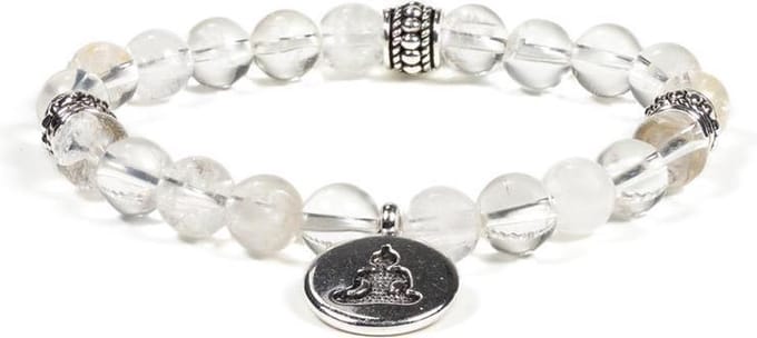 Mala Armband Bergkristal Elastisch met Boeddha