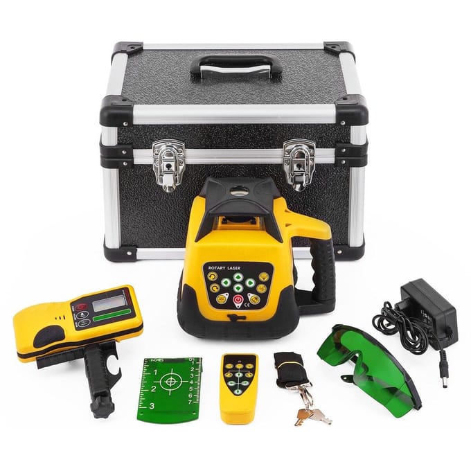 Vevor Roterende Groene Laser Kit 500m+1.65m Aluminium Statief+5m Laserwaterpas Staf
