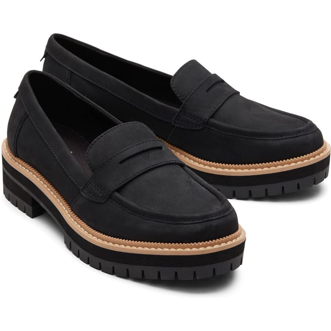 TOMS Cara Leather zwarte damesschoenen
