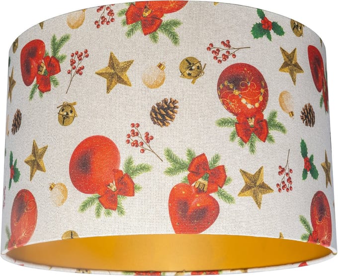 Uniqq Lampenkap met kerst print 40 cm rond – 25 cm hoog