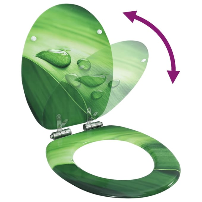 vidaXL - Toiletbril - met - soft-close - deksel - waterdruppel - MDF - groen