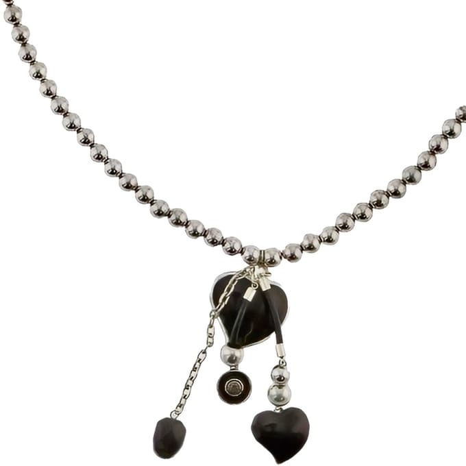 Behave - Lange ketting - Minimalistische stijl - Zwart hart - 80 cm