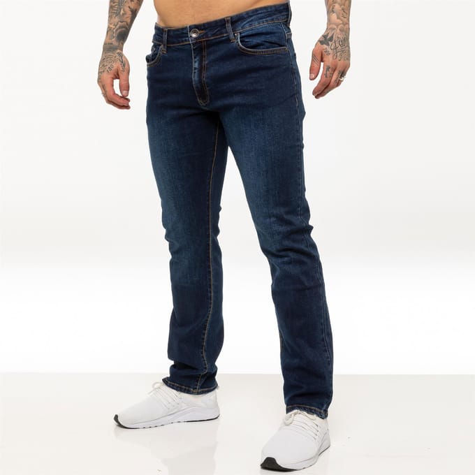 Kruze Heren Rechte Benen Stretch Jeans