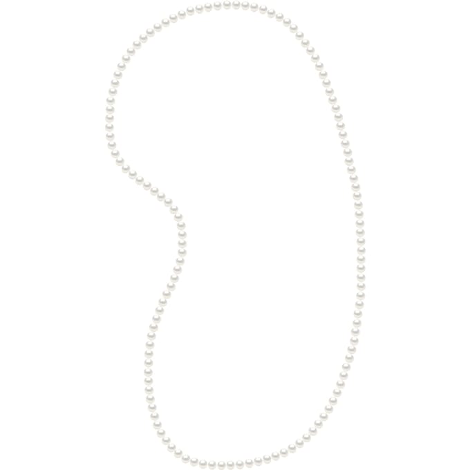 OPERA Ketting Zoetwaterparels Barok 6-7mm Wit Lengte 80 cm