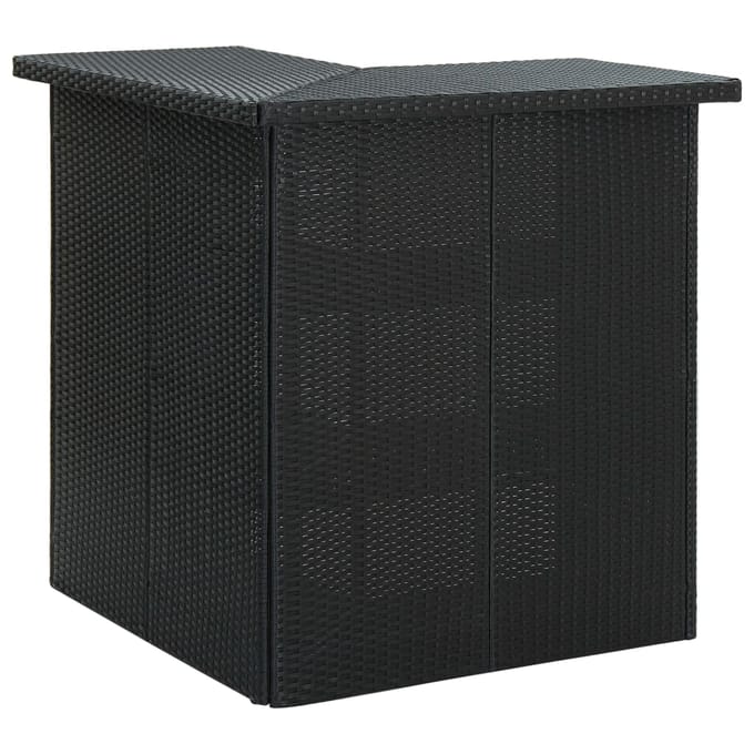 vidaXL - 4-delige - Tuinbarset - met - kussens - poly - rattan - zwart