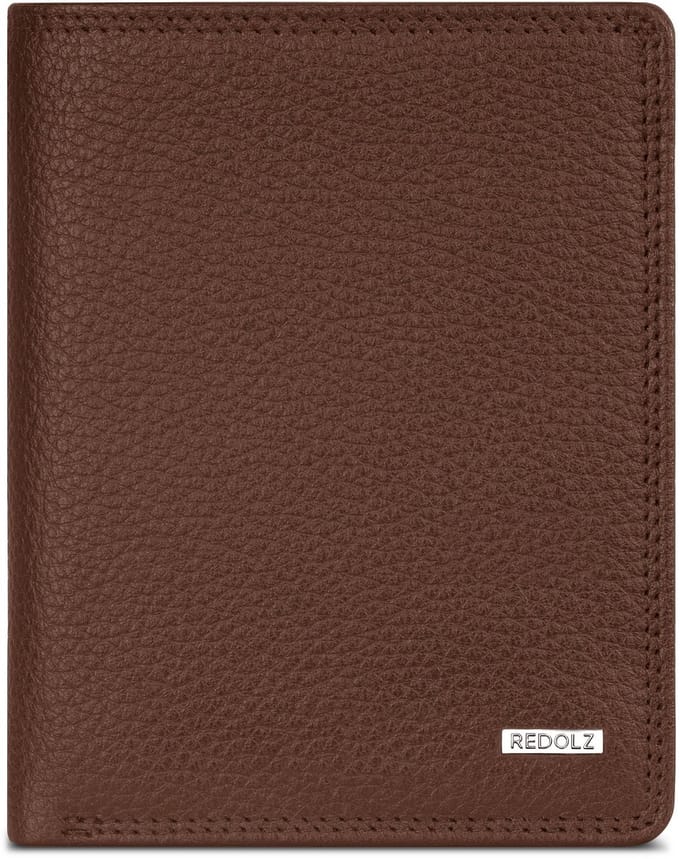 Redolz Leather Essentials HF portemonnee RFID-leer 9,5 cm, uitklapbaar - Jongens - Staand formaat - cognac