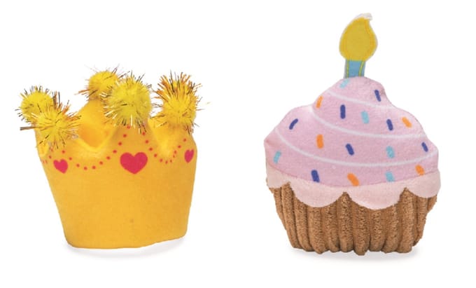 Beeztees knuffel cupcake en kroon 10 x 8 x 3 cm 2 stuks