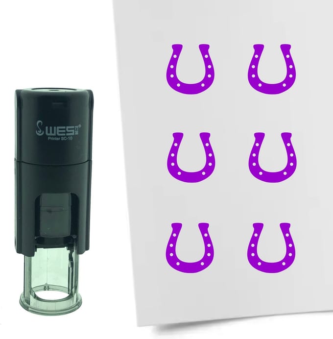 CombiCraft Stempel Hoefijzer 10mm rond - paarse inkt