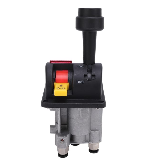 Proportionele Regelventielen 4 Gats Handbediening Vertragingsfunctie Kiepwagenventiel Kipper Hydraulisch Systeem met 4 black