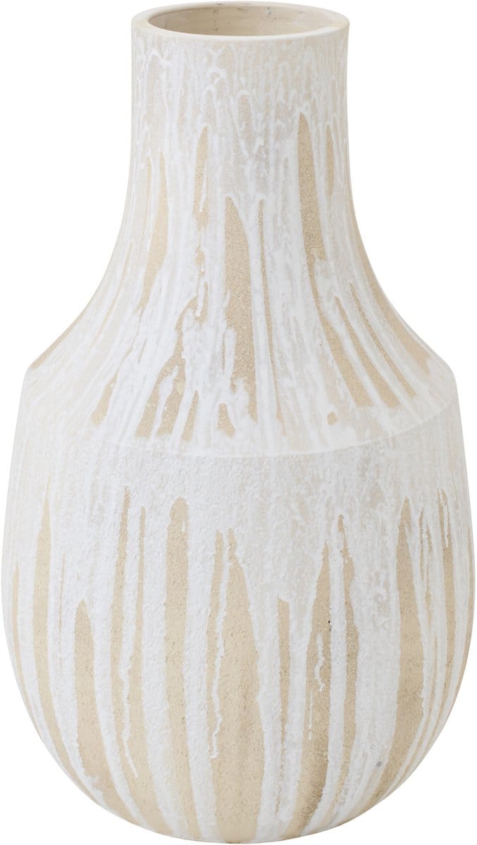 J-Line vaas - keramiek - lichtbeige/wit - small