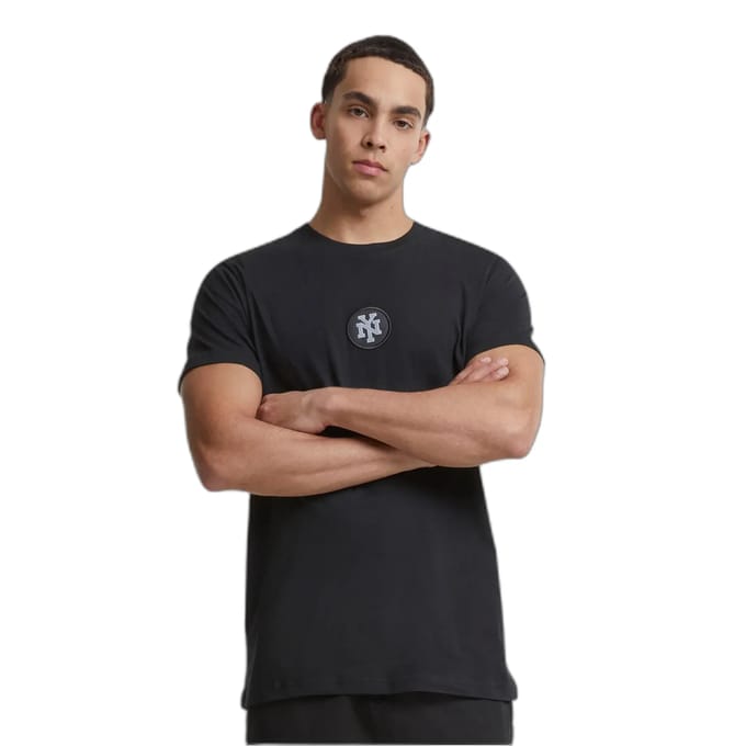 Mister Tee - NY Patch Heren T-shirt - S - Zwart