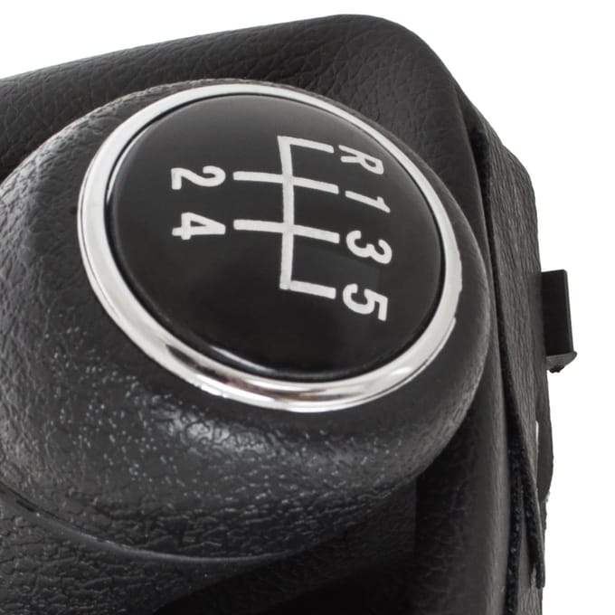 Modecar - Versnellingspookknop - VW Polo 9N FL 2005-2012 - 5 Versnellingen - Zwart Chromen Ring