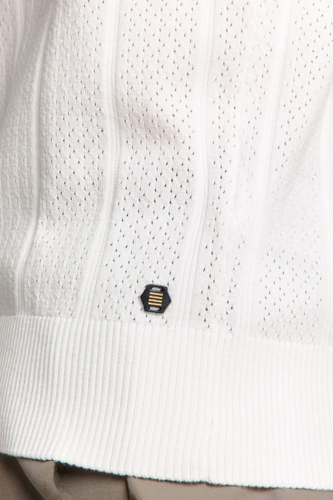 No Excess Pullover Short Sleeve Polo Button Solid Jacquard Offwhite Talla: XXL | Polos Outlet | Hombre | Blanco