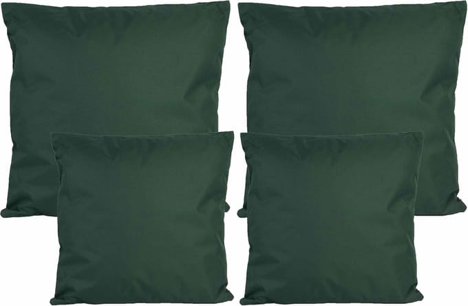 Anna Collection Bank/tuin kussens set - binnen/buiten - 4x stuks - donkergroen - In 2 formaten