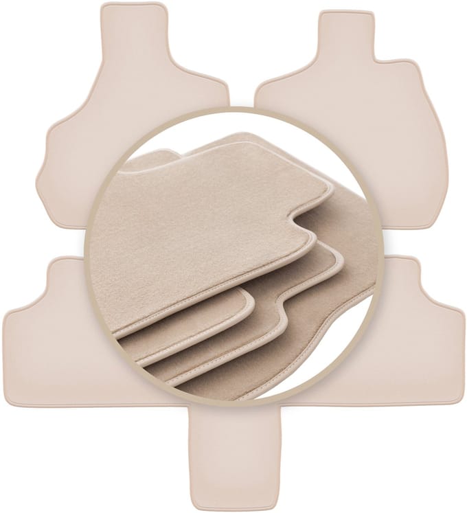 PREMIUM beige vloermatten voor: Chrysler Voyager IV 7 zitplaatsen 2000-2008