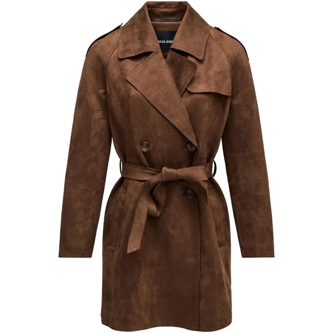 Duurzame Suède Trenchcoat Dames Salsa Jeans