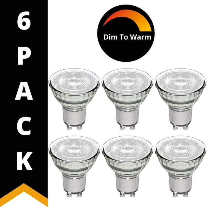 DimToWarm LED GU10 lampen - Dimbaar naar extra warm wit - 3W 50W - MR16 - 6 Spotjes - Ledlamp - Dimmer