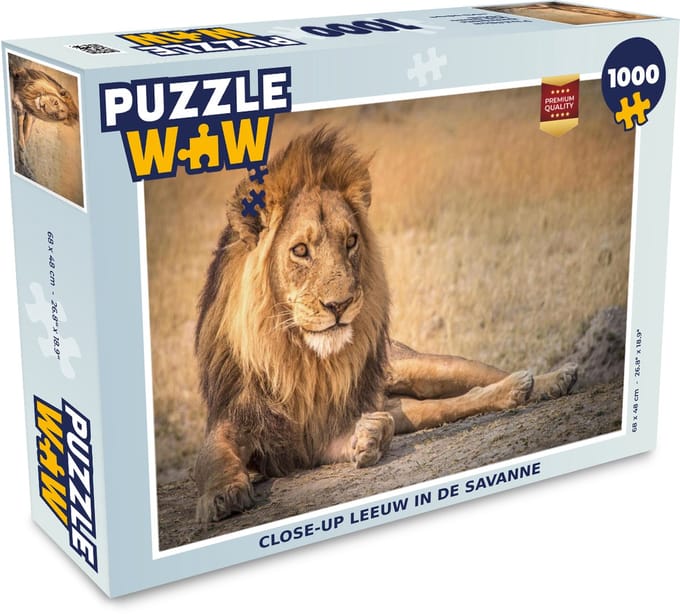Puzzel Leeuw - Close up - Savanne - Legpuzzel - Puzzel 1000 stukjes volwassenen