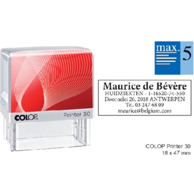 Tekststempel Colop Printer 30 personaliseerbaar 5regels 47x18mm