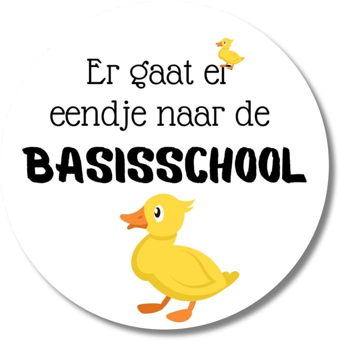 Stickers basisschool – Er gaat er eendje – afscheid – 20 stuks – eendje geel