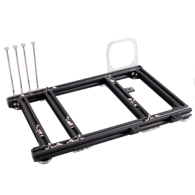 DIY Open Design Aluminiumlegering M ATX Computerbehuizing Overkloktestplatform (Volledig Zwart S) black