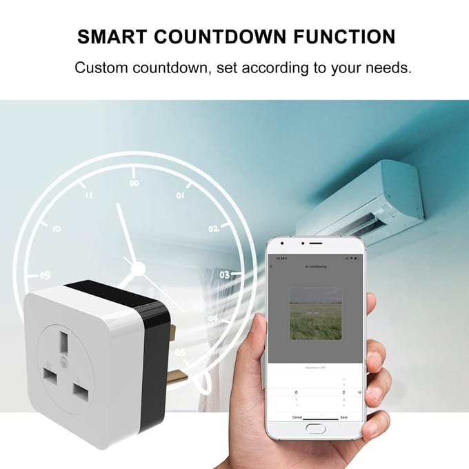 16A WiFi Airconditioner Wandstekker Stopcontact Uitgang Companion Compatibel Beter Dan IR Afstandsbediening UK Plug wit