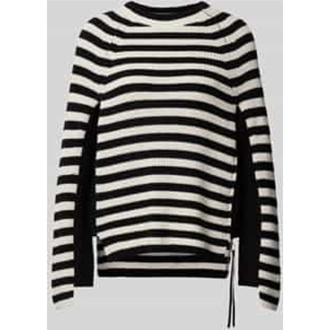 Gebreide pullover met geribde ronde hals