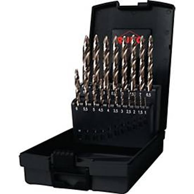 RUKO draaiboorset ULTIMATECUT FS, Ø 1-10 mm, HSS-Co5 Gold, DIN 338, FLOWSTEP® punt, 19-delige set