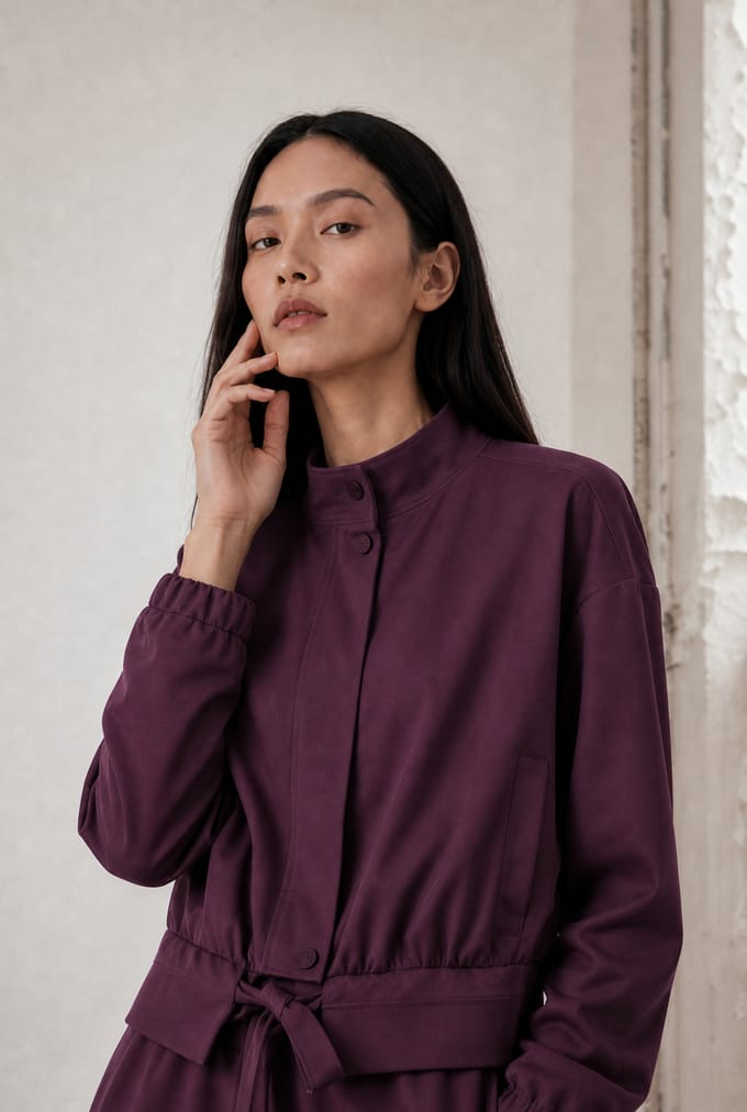 Ian jacket technical jersey | Cherry - Cherry / S