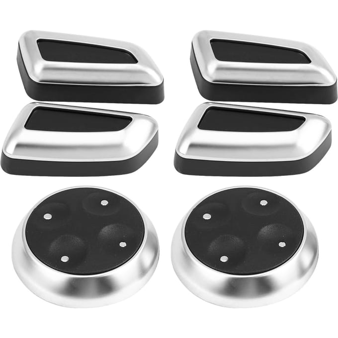 6 stuks Auto Stoel Verstelknop Knop Schakelaar Afdekking Sierlijst voor A3 A4 A5 A6 Q3 Q5 white